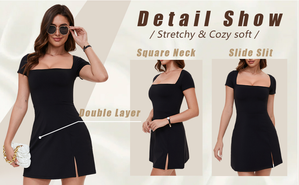 Qinsen Dress Nylon Dress Spandex Night Out Dress Dating Dress